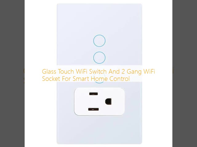 Glass Touch WiFi Switch And 2 Gang WiFi Socket For Smart Home Control