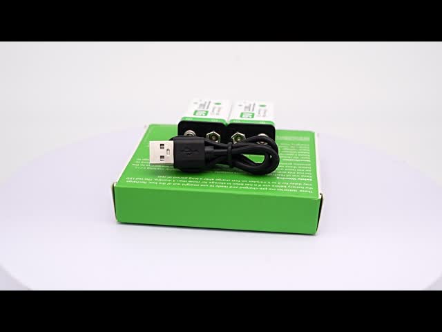 1100mAh DC 9V Rechargeable Lithium Ion batteries  Prismatic Type C 800 Cycles Life