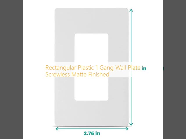 Rectangular Plastic 1 Gang Wall Plate Screwless Matte Finished