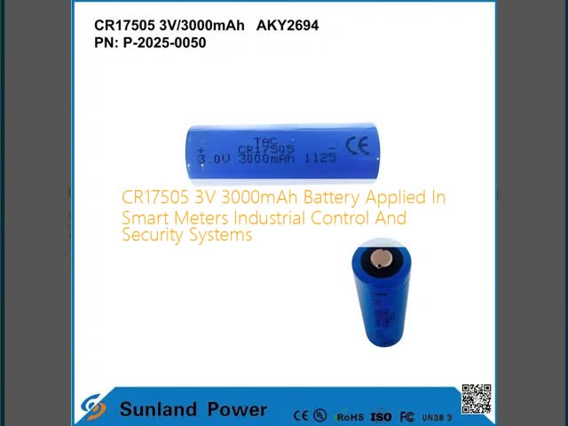 CR17505 3V 3000mAh Battery Applied In  Smart Meters Industrial Control And Security Systems