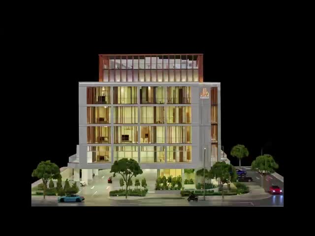 1:125 Scale Architectural Scale Model with Acrylic ABS and Metal Materials for Realistic Miniature Building Display