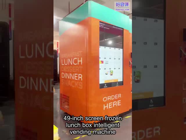 24-hour single microwave frozen hot food vending machine, equipped with a 49 inch large screen and Sdk function