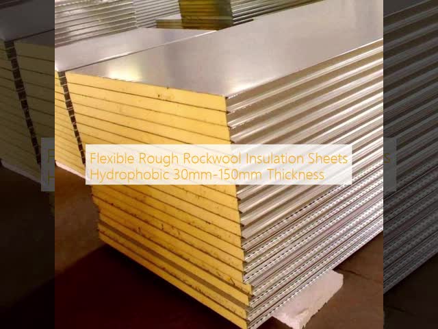 Flexible Rough Rockwool Insulation Sheets Hydrophobic 30mm-150mm Thickness
