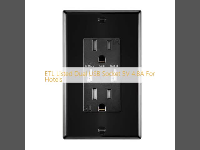 ETL Listed Dual USB Socket 5V 4.8A For Hotels