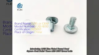 ANSI Zinc Plated Round Head Square Neck Bolt M20 BSW Thread