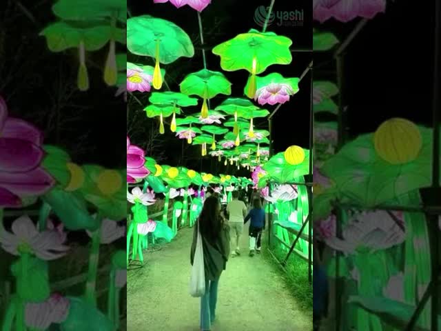 Color Changing Iron Led Lotus Leaf Light For Pathway Exhibition