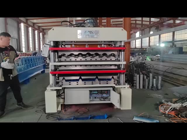 PPGI &GI Steel Three Layer Roof Sheets Roll Forming Machine Production Line 
