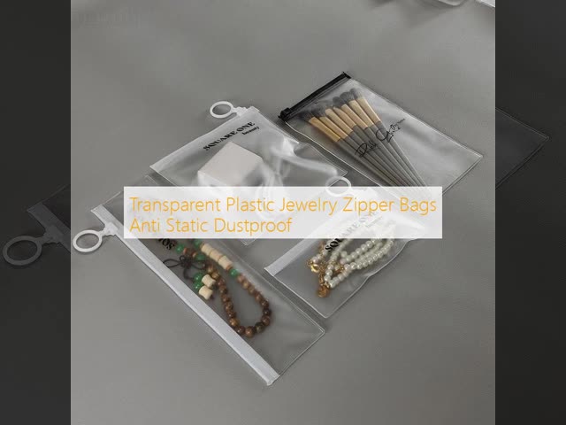 Transparent Plastic Jewelry Zipper Bags Anti Static Dustproof