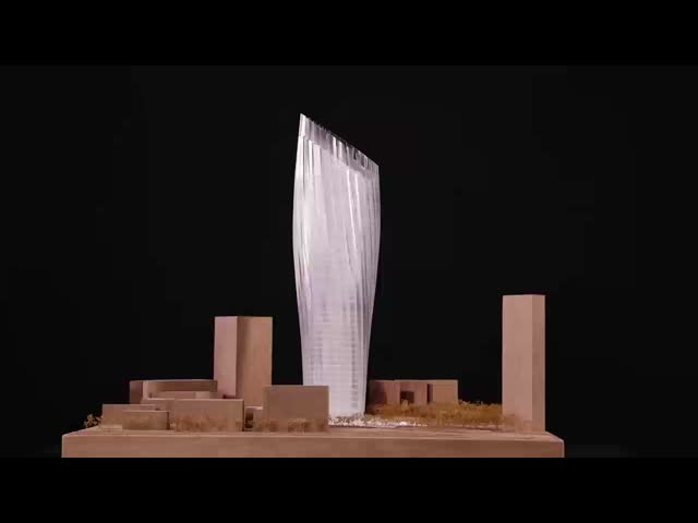 1/500 Scale Architectural Model with White and Wooden Elements