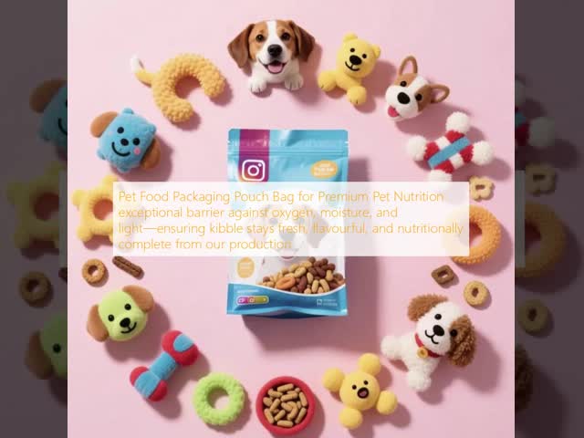 Gloss Finish Pet Food Packaging Pouch Freshness Protection Customised Printing