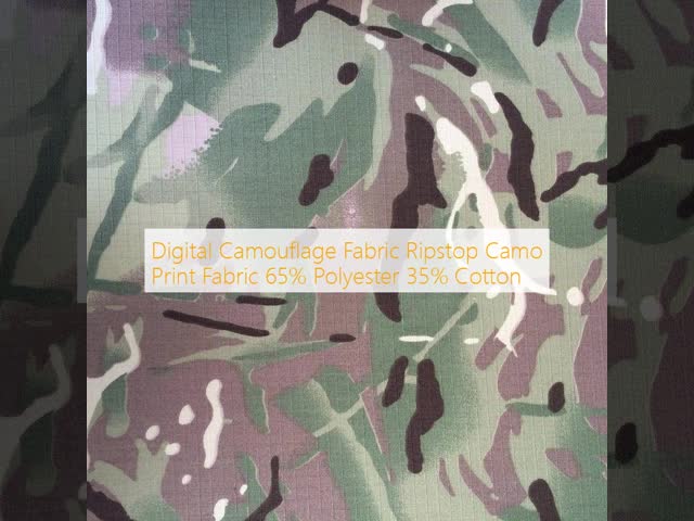 Digital Camouflage Fabric Ripstop Camo Print Fabric 65% Polyester 35% Cotton