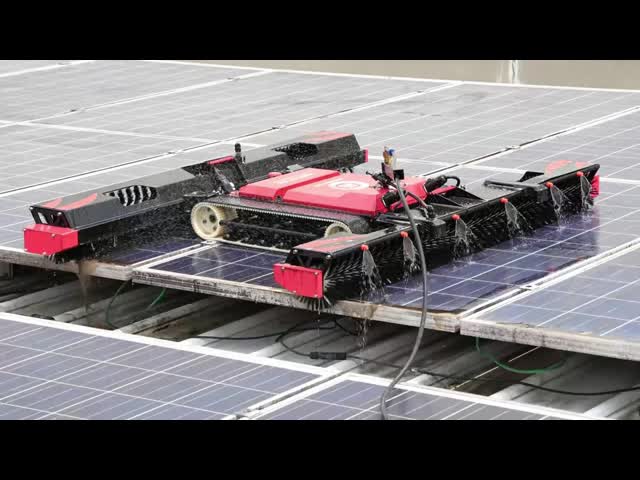 Smart Solar Cleaner Automated Solar Cleaning Robot with Automatic Water Spray Autonomous Robotic PV Washer