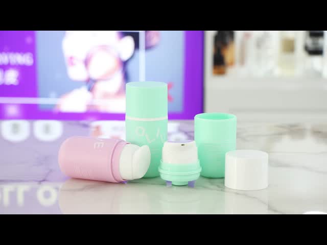 SRS-RE 50ml Round Bottom Plastic Airless Pump Bottle For Facial Cream Lotion Gel Packaging