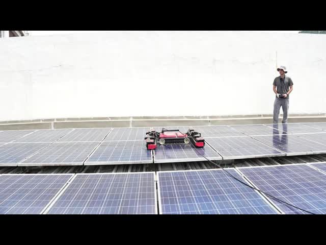 Remote Controlled PV Module Cleaner Robot for Power System Generation Promotion Tools Drit Washing Solution
