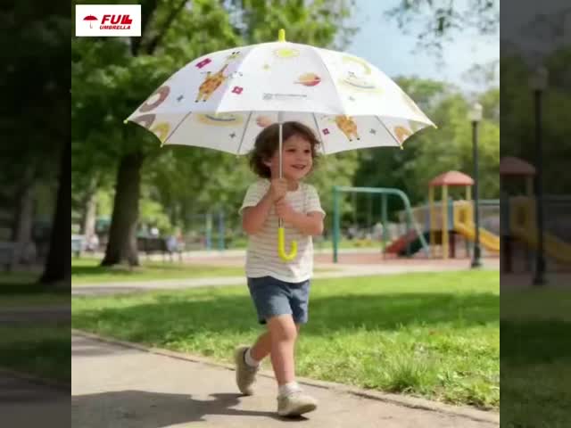 19 Inch Safety Children's Umbrella Manual Open With Cute Cartoon Patterns
