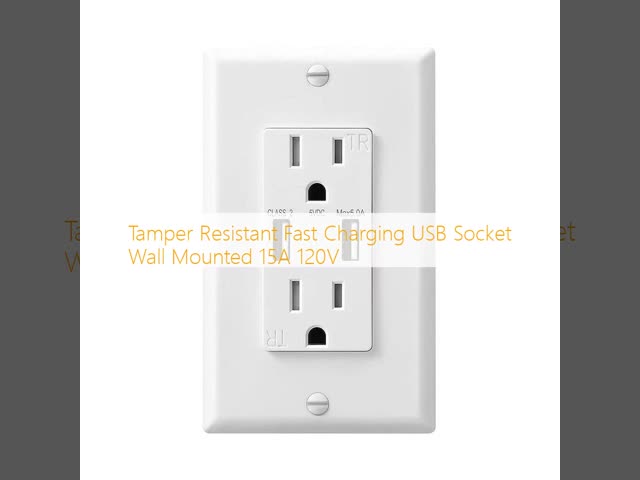 Tamper Resistant Fast Charging USB Socket Wall Mounted 15A 120V