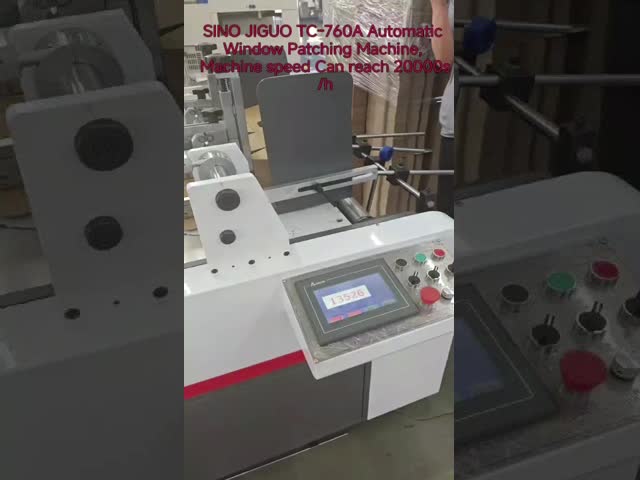 SINO JIGUO TC-760A Automatic Window Patching Machine, Max. sheet size (mm):760*740mm,Min. sheet size  (mm)：80*80，Film Sheet Thickness (mm)：0.03-0.30