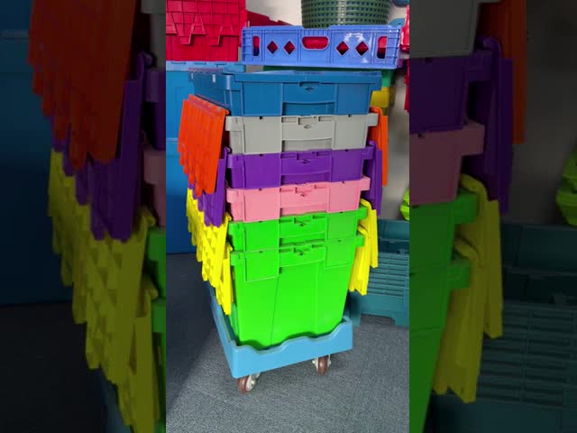 Logistics Warehouse Nestable Stackable Plastic Crate With Lid