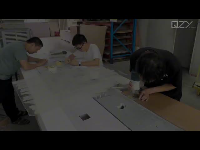 1:1500 Scale Architectural Section Model with Wooden Art Style for Display and Study Featuring Laser Cutting