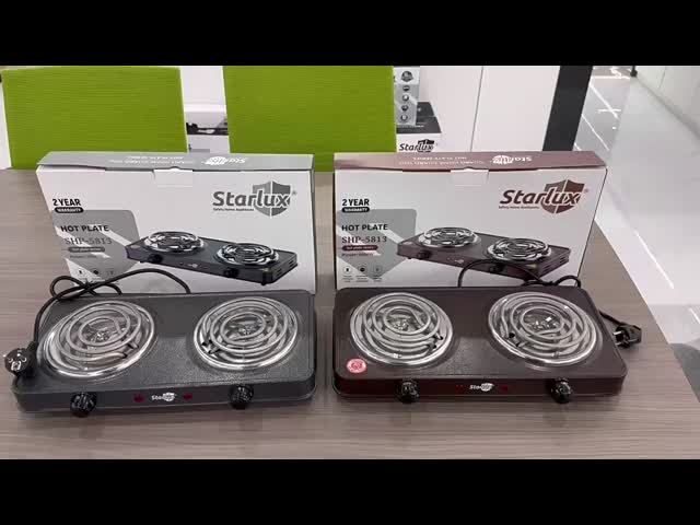Customized Logo Multifunctional 2000W Safety Portable Black Brown Two Burner Electric Stove
