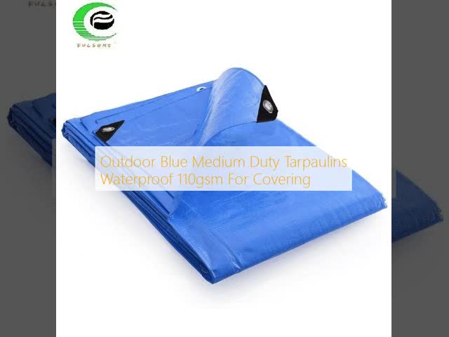 Outdoor Blue Medium Duty Tarpaulins Waterproof 110gsm For Covering