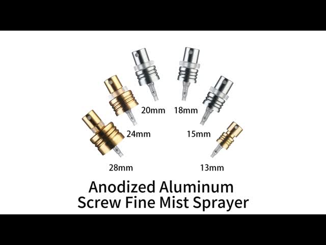 13mm 15mm 18mm 20mm 24mm 28mm Screw Type Aluminum Closure Shiny Gold Silver  Fine Mist Sprayer With Clip for Glass Perfume Bottle