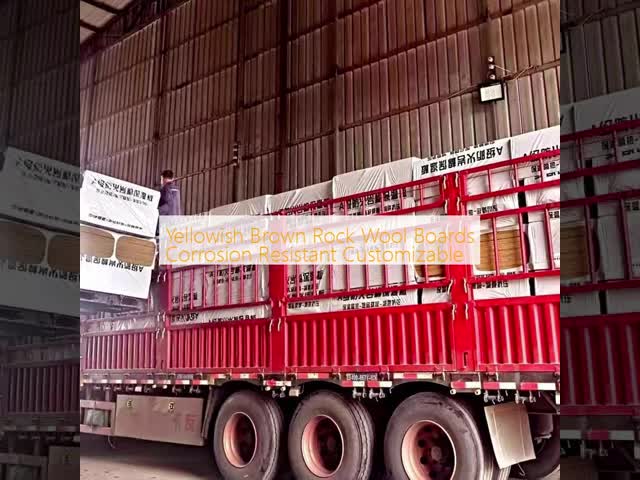 Yellowish Brown Rock Wool Boards Corrosion Resistant Customizable