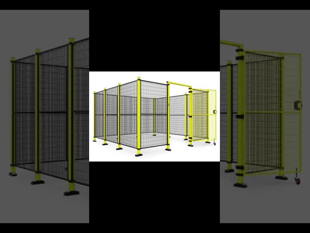 2500mm High Robot Safety Fencing Machine Protection Powder Coating Surface