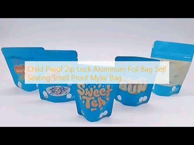 Child Proof Zip Lock Aluminum Foil Bag Self Sealing Smell Proof Mylar Bag