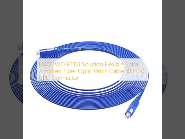 HXCOWO FTTH Solution Flexible Spiral Armored Fiber Optic Patch Cable With SC UPC Connector