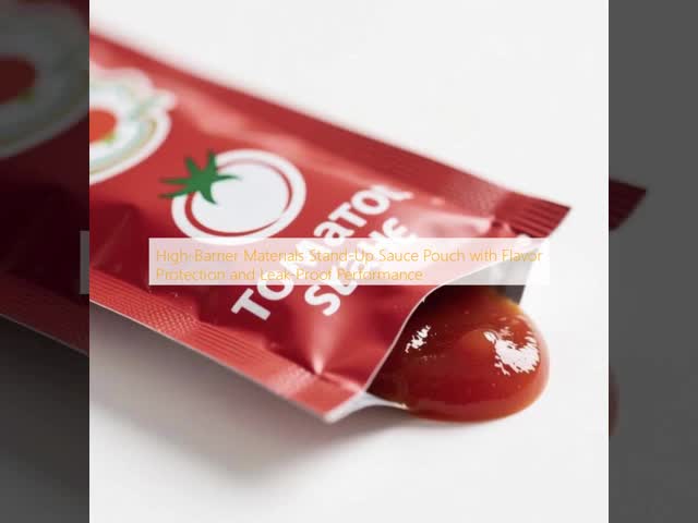 Transparent Liquid Packaging Pouch Stand Up Sauce Pouch 3 Layer Flavor Protection