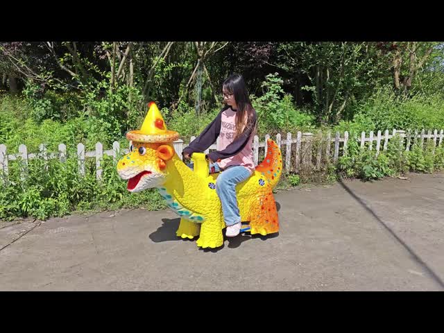 Children Amusement Park Riding On Electric Walking Dinosaur Car Weight Capacity 200Kg