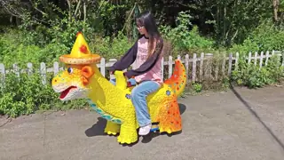 Children Amusement Park Riding On Electric Walking Dinosaur Car Weight Capacity 200Kg