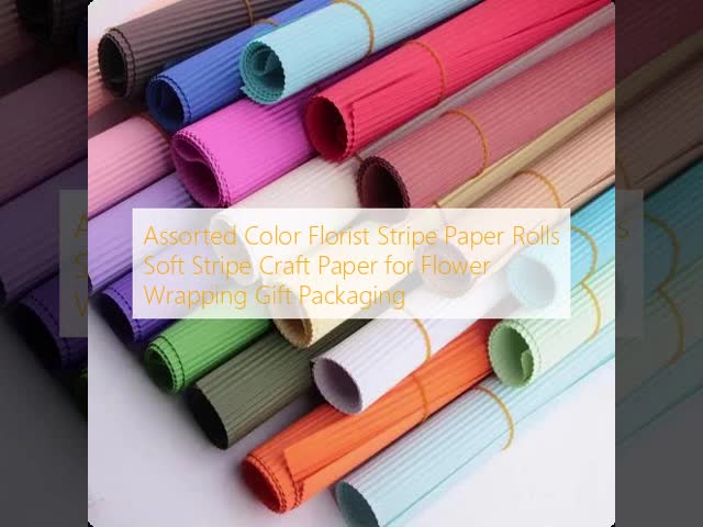 Assorted Color Florist Stripe Paper Rolls Soft Stripe Craft Paper for Flower Wrapping Gift Packaging