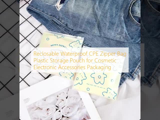 Reclosable Waterproof CPE Zipper Bag Plastic Storage Pouch for Cosmetic Electronic Accessories Packaging