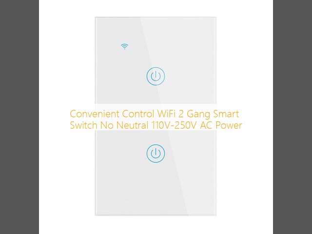 Convenient Control WiFi 2 Gang Smart Switch No Neutral 110V-250V AC Power