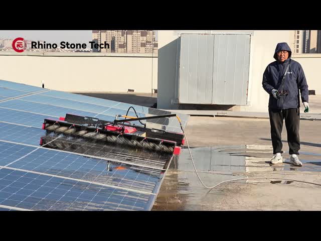 Rotating Brushes Washing Solar Panel Cleaning Robot for industrial Commercial Solar Farm Power Plant Clean Machine