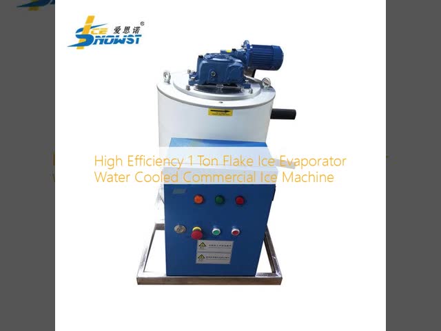 High Efficiency 1 Ton Flake Ice Evaporator Water Cooled Commercial Ice Machine
