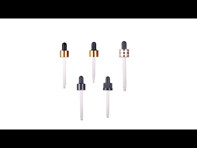 18mm 20mm 24mm 28mm Silicone Bulb Gold Silver Smooth Matt Closure Cosmetic Packaging Plastic Dropper Plastic Dropper for Essential Oil