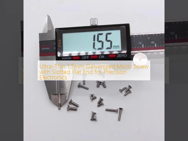 Ultra-Thin 1.5mm Galvanized Micro Screw with Slotted Flat End for Precision Electronics