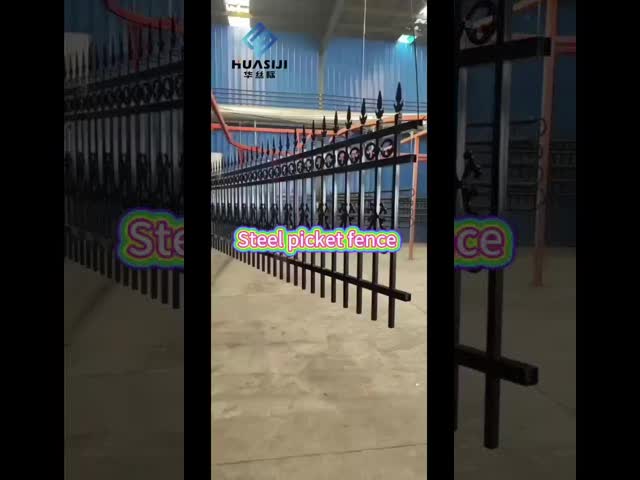 Tubular Garden Design Wrought Iron Fence Black Steel Picket