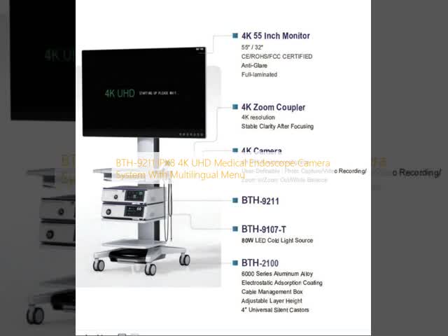 BTH-9211 IPX8 4K UHD Medical Endoscope Camera System With Multilingual Menu