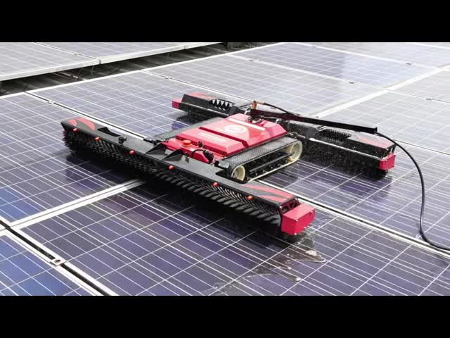 Remote Control Solar Panel Cleaning System Crawler Robot for PV Power Dust Removal Solar Farm Solution