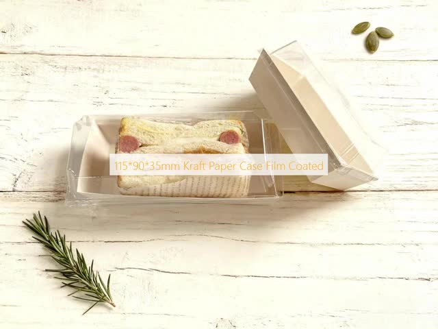 115 X 90 X 35mm Film Coated Brown Kraft Boxes 280gsm Coffee