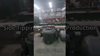 50km/h Ballast Steel Slag Side Dump Car Wagon 1435mm Gauge Rapid Tipping Unloading