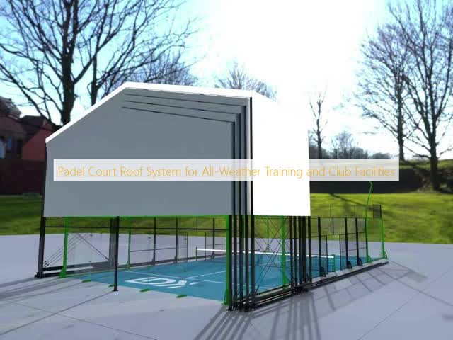 Storm Resistant Padel Court Roof Retractable Padel Canopy System