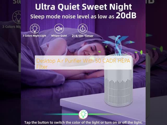 Plastic Material Remote Control Desktop Air Purifier With HEPA Filter Household Use