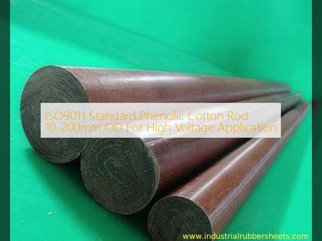 ISO9011 Standard Phenolic Cotton Rod 10-200mm OD with 10KV Rated Voltage High Mechanical Strength and Low Water Absorption for High Voltage Applications