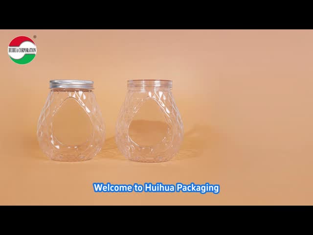Clear Recycled Brand New Empty Jar for Customized Logo Jelly Candy Gummy Cookie Transparent PET Plastic Bottle
