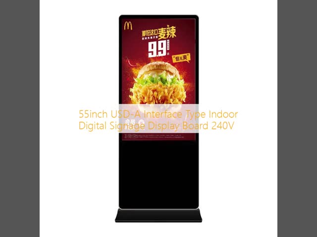 55inch USD-A Interface Type Indoor Digital Signage Display Board 240V